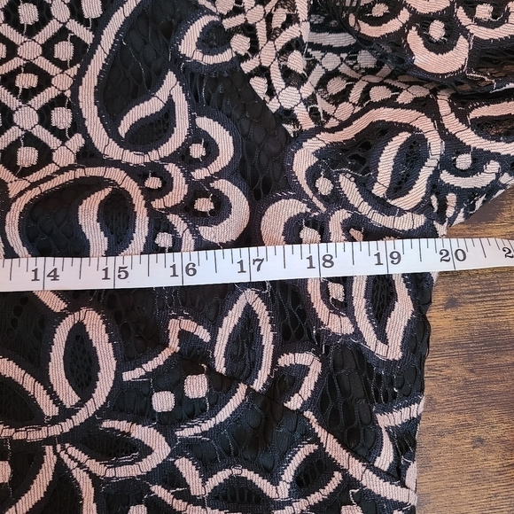 Eliza J Black & Cream Lace Shift Cocktail Dress - 12 - Picture 6 of 12